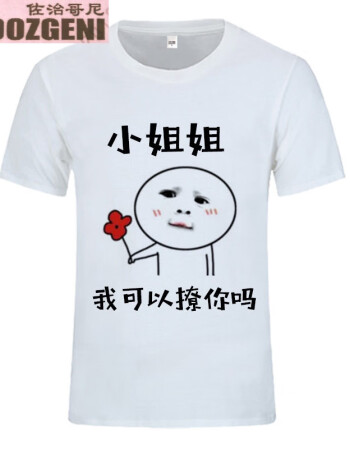 漫画恶搞t恤男创意带字表情包抖音快手同款衣服短袖 22 小姐姐撩你