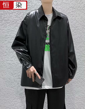 潮牌ins皮衣男外套秋季新款宽松夹克韩版潮流痞帅棒球