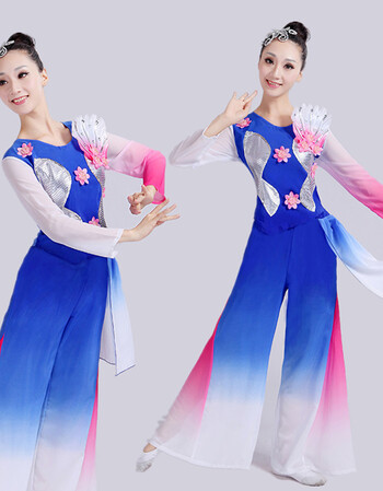 2016新款中老年秧歌服扇子舞服装民族舞蹈舞台腰鼓舞演出服夏季女aa