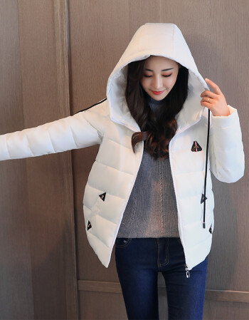新款冬季外套女学生韩版加厚短款棉衣女羽绒棉服面包服大码 白色 3xl