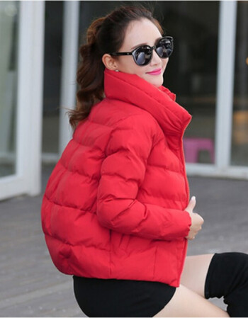 棉衣女短款修身新款冬季加厚小棉袄韩国羽绒小款棉服面包服 红色 m