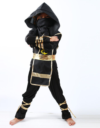 万圣节cosplay动漫服装儿童演出火影忍者衣服 火影忍者服装 黑色 s