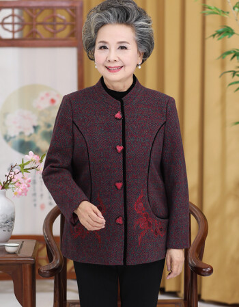 欧佰服饰奶奶装春秋装外套60岁中老年人女装秋装妈妈春装外套70老人