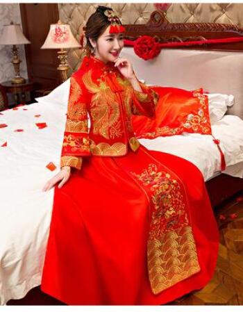 新款唐装红秀禾服新郎新娘喜服中式结婚礼服古代古装男女婚服套装sn