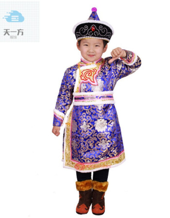 儿童蒙古袍 蒙古族服装服饰 棉袍 童装表演演出舞蹈服