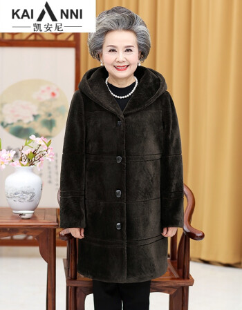 凯安尼老人冬装外套女奶奶装羊剪绒大衣60岁妈妈装冬装老年人衣服女70