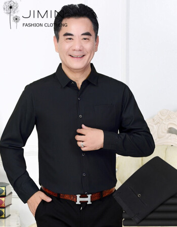 时尚中年长袖衬衫男 40-50岁爸爸装秋装薄款长袖衬衫