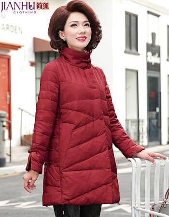 简狐中老年女装羽绒服女中长款冬装妈妈装冬季加厚羽