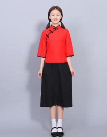 民国学生装女棉五四青年装复古中山装毕业照班服校服大合唱演出服