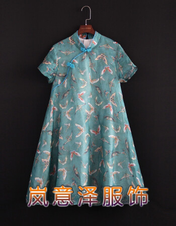 2018夏季女装新款丝麻宽松旗袍大摆短袖改良连衣裙减龄中国风复古