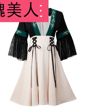 cos服 汉素 秋季新品改良汉服 诉流萤 绣花连衣裙古风女装 cosplay