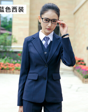 深蓝色 女士单件西装外套 4xl