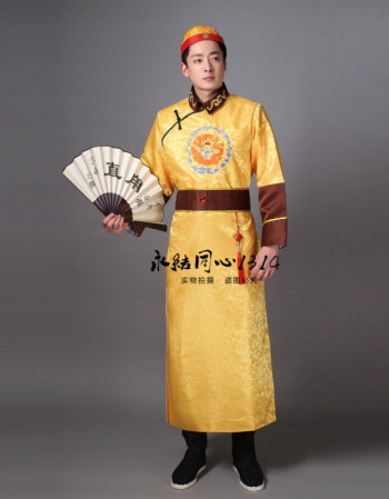 阿坡饵 古装戏服男士地主少爷服装清朝阿哥贝勒王爷服装皇帝便服演出