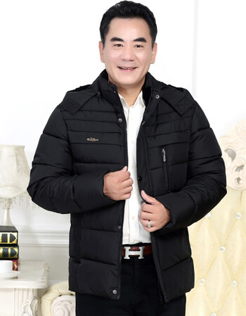 冬装中老年人棉衣男加绒加厚款棉服男装外套中年男士大码棉袄 黑色 ww