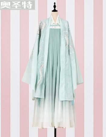 奥圣特晨风神仙图绣花渐变唐制齐胸襦裙汉服女复古中国风古装服装舞台