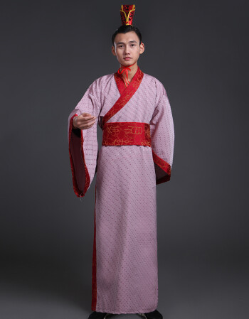 华服唐装古装古代服装汉服男男士曲裾书生 大臣黑色三国直裾深衣qss