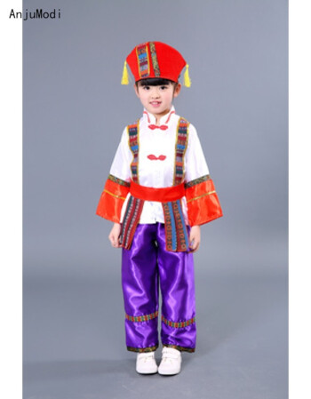 儿童演出服装男女童表演服 幼儿园少数民族舞蹈服装彝族云南傣族 720