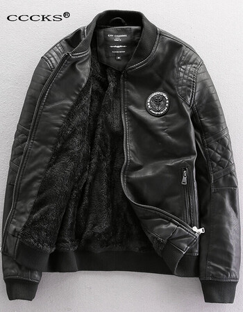 cccks冬季欧美空军ma1飞行员皮夹克男加绒加厚机车服青年皮衣外套