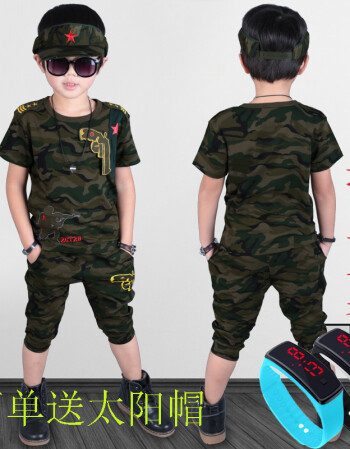 儿童迷彩服男童野战特种兵套装小孩幼儿园军装舞蹈表演出服装夏季 军