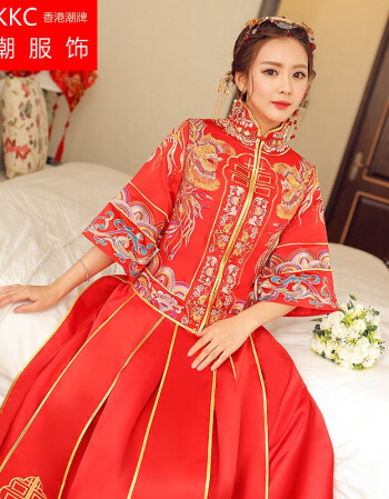 品牌秀禾服龙凤褂新娘中式结婚礼服敬酒服嫁衣旗袍2018新款春夏秀和服