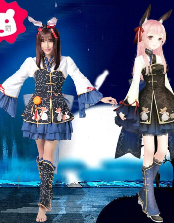 奇迹暖暖觉醒仙宫月兔女装全套古装汉服cosplay连衣裙
