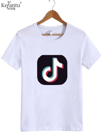 抖音大logo衣服牌子,logo是叶子的衣服牌子 珂梵图diy同款抖音衣服男女情侣衣服logo周边衣服短袖