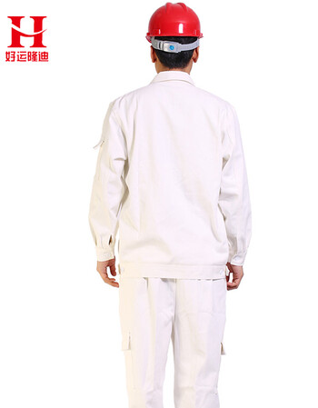 秋冬电工工作服套装男 加厚电焊焊工工服防烫防阻燃劳保服定制 白色