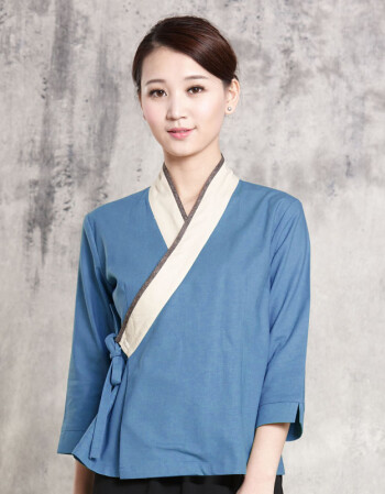 中式汉服餐厅饭店酒店服装服务员工作服制服火锅店茶艺师棉麻上衣