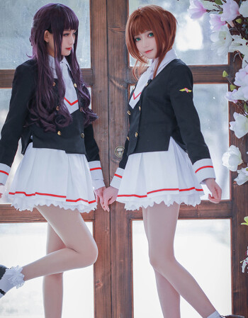 制服魔卡少女樱cos服jk百变小樱知世校服cosply服装女 知世衣服加假发