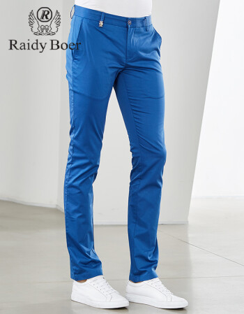raidy boer/雷迪波尔夏装新品男士时尚潮流蓝色修身休闲裤3016-50