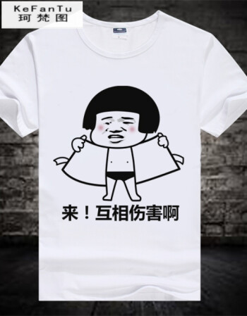 珂樊图促销内涵段子衣服暴漫短袖个性搞笑t恤表情包带