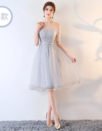 伴娘服2018春新款灰色韩版姐妹团显瘦伴娘礼服女宴会中长款姐妹裙 b款