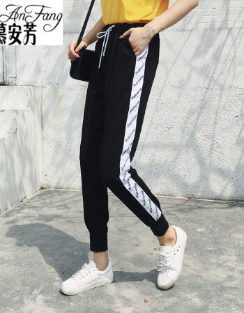 青少年少女女生夏装裤子女新款韩版束脚裤韩版宽松运动裤女ulzzang