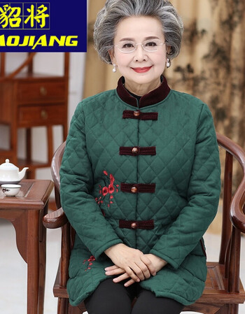 貂将中老年人女装布扣棉衣妈妈装冬装60岁老人衣服奶奶装上衣民族风70