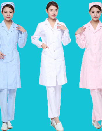 定做护士服短袖 药店房美容师院纹绣工作服春夏医护服装 蓝长袖厚款