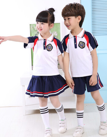 童装2018春夏小学生校服中大童运动套装男女童中学班服幼儿园服 白色