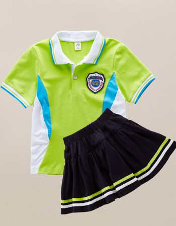 儿童校服夏装小学生班服定制t恤幼儿园园服短袖运动会开幕式服装 绿色