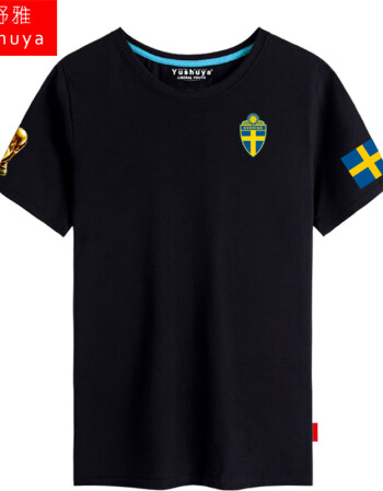俄罗斯世界杯巴西德国法国西班牙队服短袖t恤衫男女足球衣服半袖 瑞典
