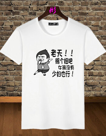 字t恤男短袖创意个性搞怪恶搞笑带字衣服有字汉字动漫