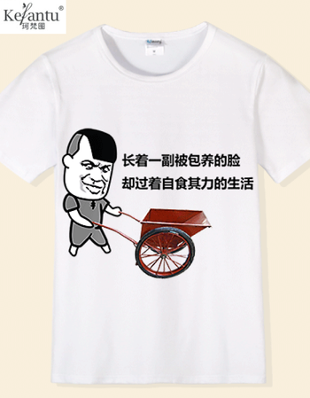 珂樊图内涵段子短袖t恤 斗图表情包衣服 恶搞创意段友巨友夏季半袖