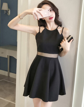 维纳派对小礼服女夜店小个子155年会性感包臀吊带矮个子连衣裙短款