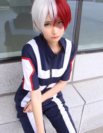 爆豪胜己 饭田天哉 轰焦冻高校体操服cosplay服假发 女生服装全套
