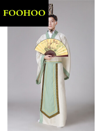 2018夏季新款男汉服秀才书生古风毕业班服古装交领才子大臣直裾大氅