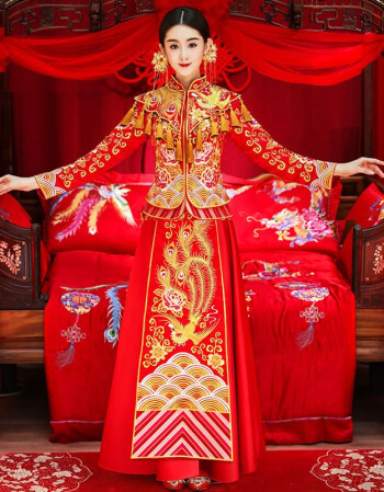 秀禾服新娘2018新款龙凤褂古装中式婚纱结婚嫁衣礼服秀和服敬酒服