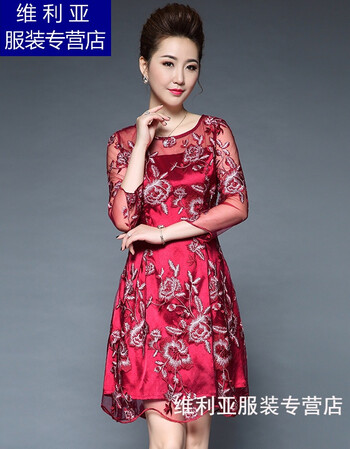 韩版品牌新款春婆婆妈妈喜庆婚宴婚礼服新婚儿子结婚中老年妈妈装绣花