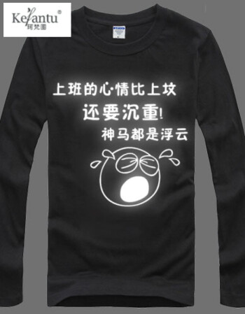 珂梵图创意个性衣服 搞怪恶搞笑带文字t恤 男长袖有字