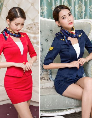 玛西威夫2018春夏新款空姐制服时尚职业套装技师服足浴足疗工作服女中