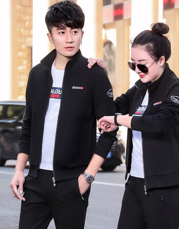 安踏新款特步李宁贵人鸟361乔丹情侣运动服套装男春秋季休闲套装男士