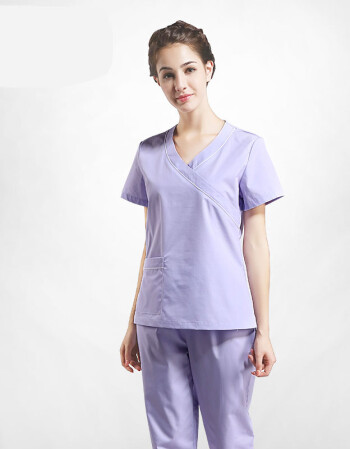 实验服手术衣服女刷手服纯棉手术室短长袖洗手衣医生服刷手衣工作 浅