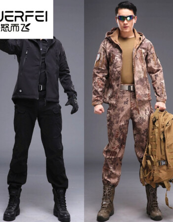 特j服装全套户外军装男春秋棉衣青少年加绒外套保暖多
